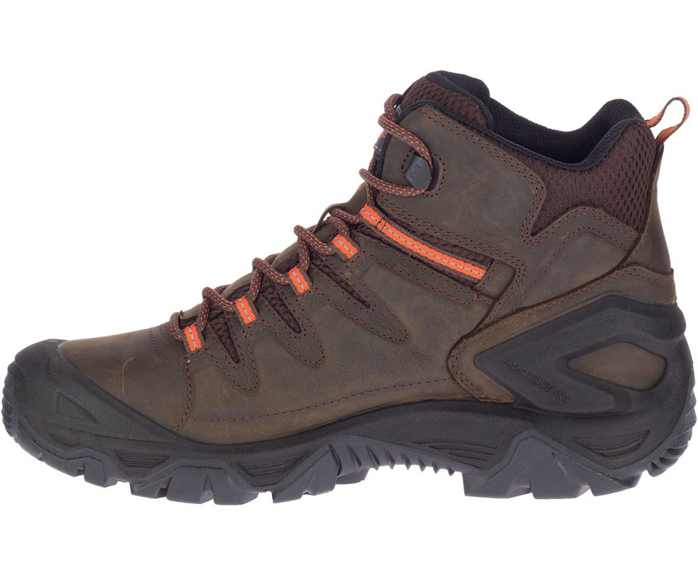 Merrell Hiking Boots Brown - Strongfield Leather 6\" Waterproof Slip-Resistant - Mens 91QGVPWXN